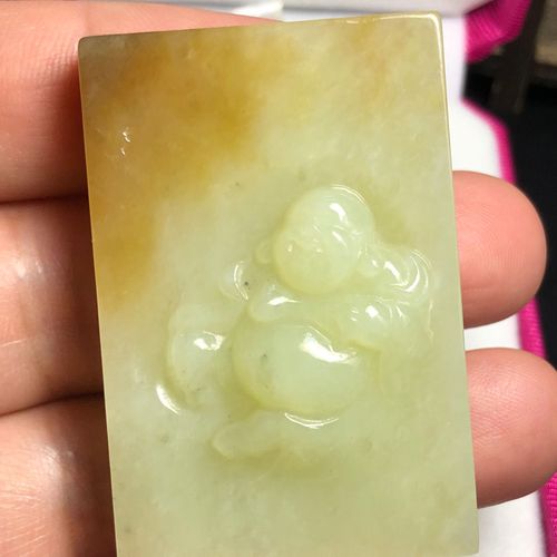 岫岩黄白老玉佛玉坠男女项弥勒佛大肚佛笑佛吊坠