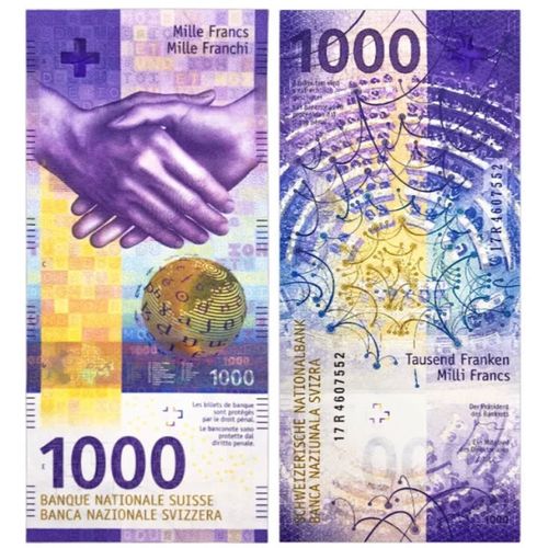 【欧洲】瑞士1000法郎 全新unc