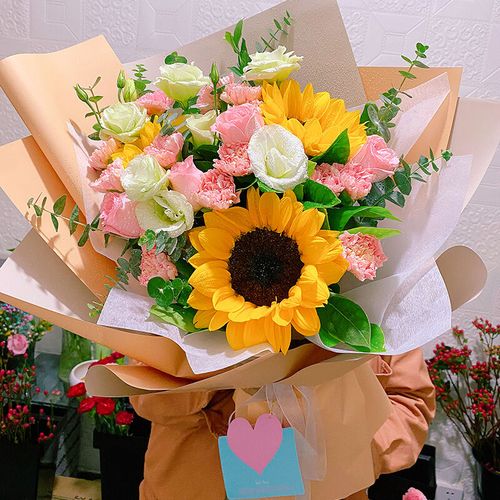 鲜花速递向日葵洋桔梗玫瑰花束同城配送生日礼物送女生送女友老婆