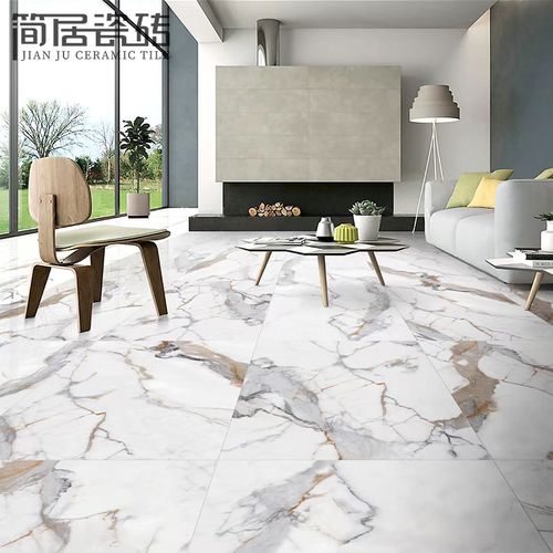 柔光面卡拉拉金白色仿大理石纹瓷砖客厅厨房卫生间地砖背景墙墙砖