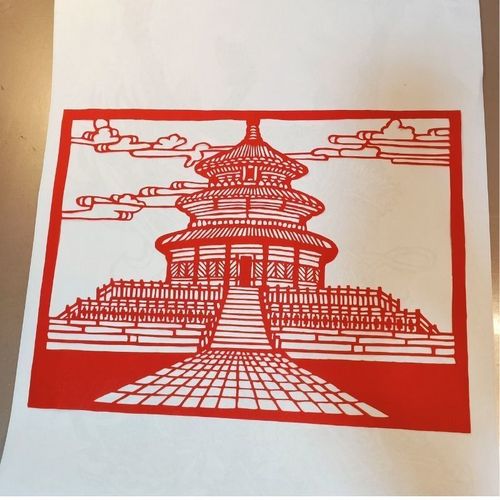 纯手工剪纸成品a3尺寸建筑刻纸窗花中国风装饰画民俗特色手工艺品【4