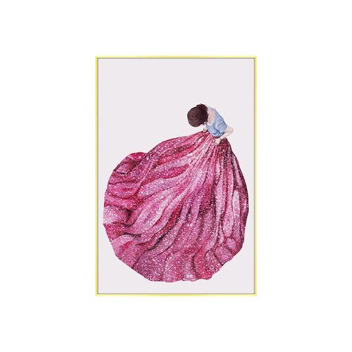 新品客厅玄关装饰画现代轻奢清新唯美公o主裙子女孩房间挂画贴钻