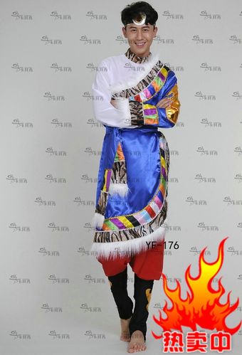 新款男士藏族舞蹈演出服饰藏蒙古族服装男装藏族舞台表演服装