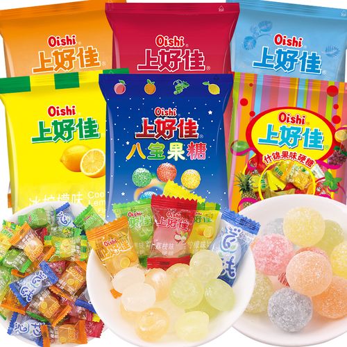 上好佳什锦糖水果味硬糖薄荷糖八宝混合口味散称批发喜糖果小零食