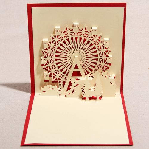 立体贺卡幸福摩天轮教师节新款手工立体创意祝贺爱情