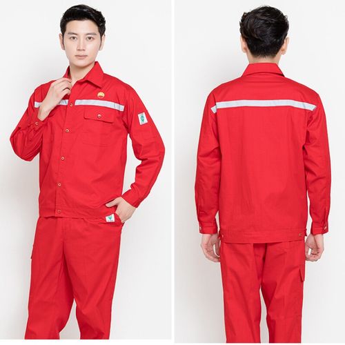 2022新款男装夏季长袖大红中石油工作服天然气油田男女劳保工作服l 灰