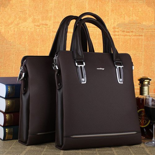 男士手提包商务男包手拎包单肩包斜挎包竖款皮包休闲