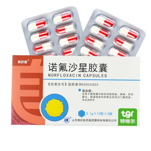 特格尔 诺氟沙星胶囊 0.1g*24粒/盒 特格尔