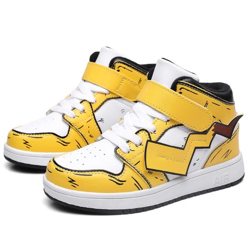 春秋款鞋子高帮板鞋空军一号aj皮卡丘联名动漫卡通时尚男童运动鞋