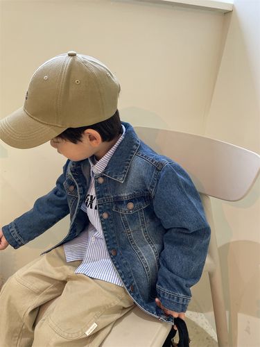 一木童装韩国潮童装秋季中小童常规牛仔外套洋气男宝宝装休闲上衣