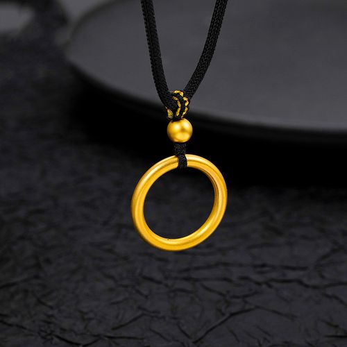 爱的告白999足金古法黄金平安扣吊坠3d硬金转运传承素