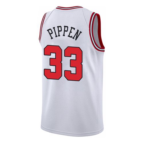 滕讯体育nba全明星 公牛队33号皮蓬球衣经典红色黑色 篮球服版 联盟白