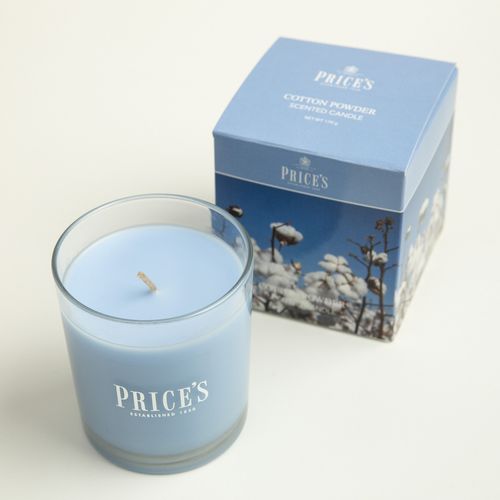 英国prices玻璃香薰蜡烛香氛烛台木棉味蛋糕味