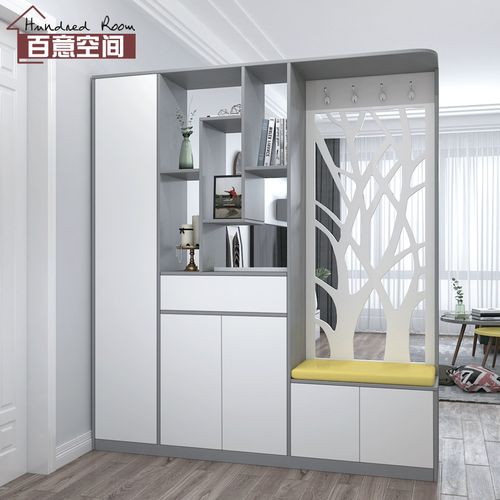 进户门镂空玄关柜 现代简约屏风柜雕花隔断柜多功能间厅装饰柜