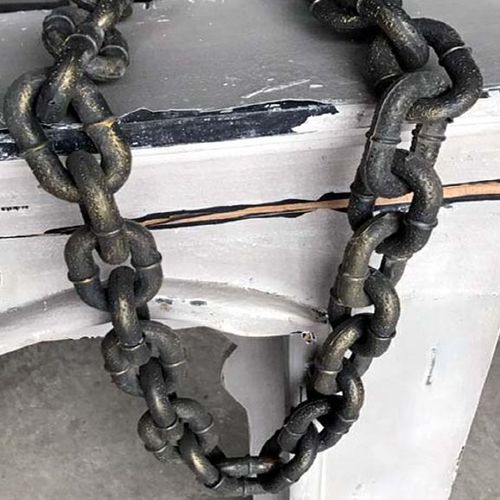 万圣节仿真大铁链塑料鬼屋酒吧ktv装饰链条影视囚犯道具创意锁链