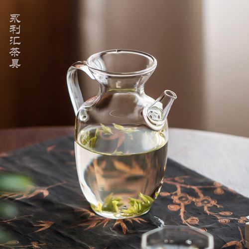 网红泡绿茶泡茶器仿宋执壶玻璃茶壶小k号耐热茶具公道茶杯花瓶