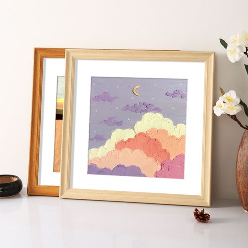 油画棒画框作品保存展示框立体摆台小相框水彩绘画黏土卡纸装裱架