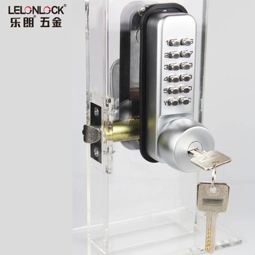 高档l-387锌合金机械密码锁保柜险锁带钥匙两q用第二代密码执奢华