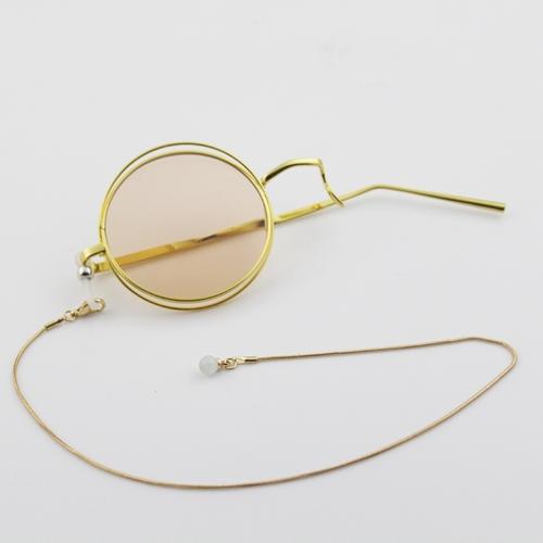 单片眼镜金属框单个半截复古风眼镜带链条西洋镜边框