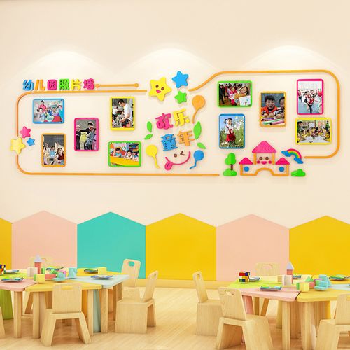 幼儿园作品展示照片墙公告栏墙贴教室文化墙布置环创