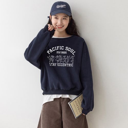 短款卫衣女2021年新款秋季薄款宽松韩版无帽圆领高腰