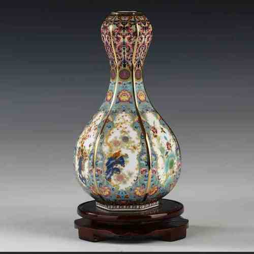 景德镇陶瓷花瓶摆件珐琅彩欧式瓷瓶子现代家居客厅酒柜玄关装饰品