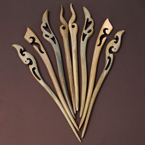 青檀木发簪配饰品古风木簪子发钗女舞台演出仙女发饰丸子头饰钗子