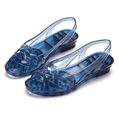 凉鞋女/水晶鞋/鱼嘴鞋鞋子沙滩鞋新款洞洞鞋套脚女凉鞋罗马妈妈鞋