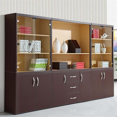 现代办公家具文件柜资料储物柜皮柜办公室柜子定做冠臣简约