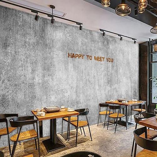 灰色水泥墙纸复古工业风清水墙面装饰背景墙布酒吧服装店装修壁纸