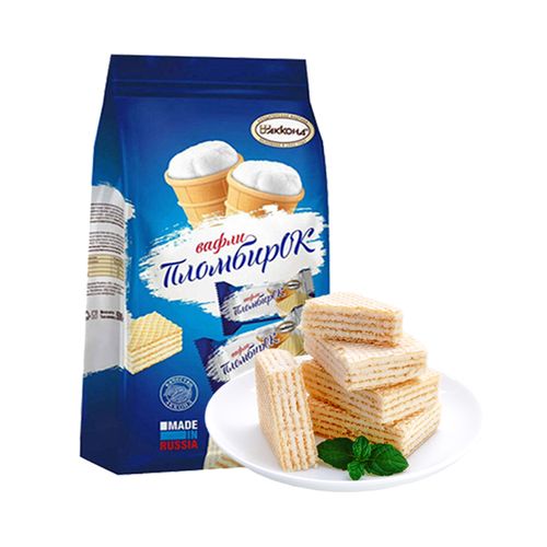 俄罗斯阿孔特冰淇淋脆皮威化饼干 500g 俄罗斯威化阿孔特冰淇淋饼干