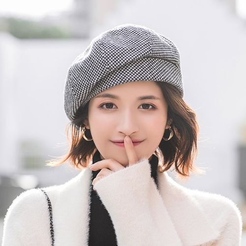 秋冬新款贝雷帽女英伦复古文艺画家帽日系潮流百搭女士帽子网红款