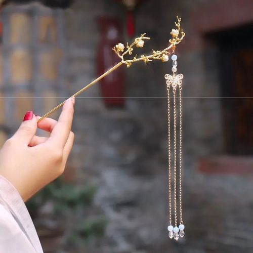 古风发簪女盘发百搭步摇汉服头饰超仙气流苏古装发饰古典发钗簪子