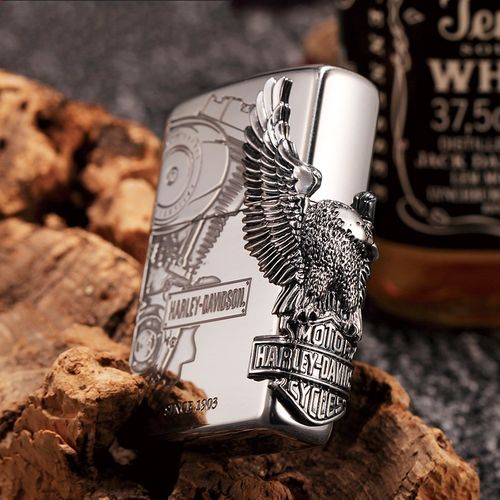 zippo 日版收藏级 镀银哈雷发动机大侧鹰 hdp-03