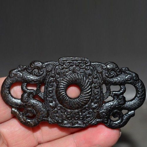 祖传古玉老玉老收藏高古玉古玩古董新疆和田玉红玉黑沁战汉双龍护