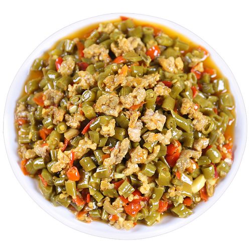 湖南特产酸豆角肉末农家酸辣酸豇豆肉沫咸菜开胃腌菜自制泡菜瓶装x 加