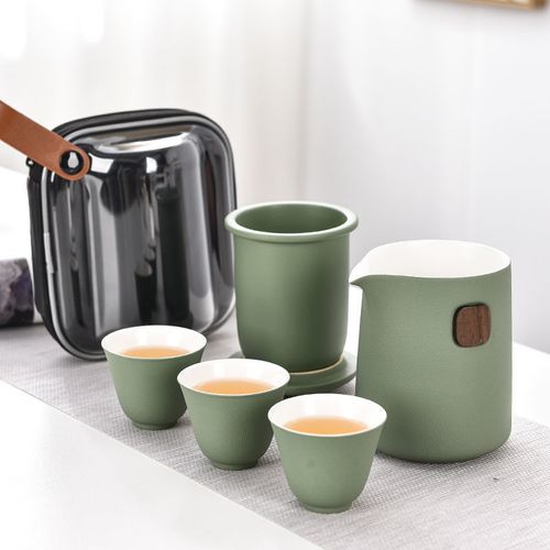 黑陶旅行茶具便携式茶具快客杯一壶三杯功夫茶具小套装送礼可定制