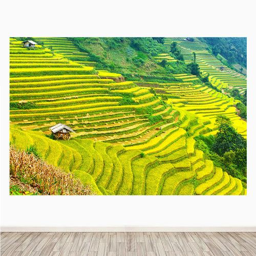 田园风光梯田田地客厅装饰画乡村田野卧室餐厅墙贴画壁画自粘定制