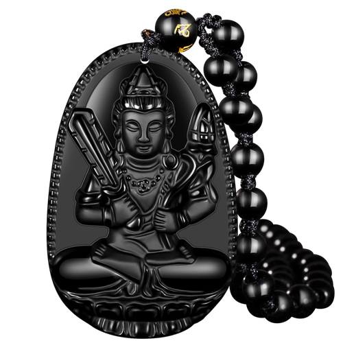 芸生阁 十二生肖黑曜石本命佛守护神属相吉祥物玉坠吊坠项链情侣饰品