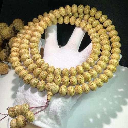 鸡油黄星月菩提108颗佛珠正月苹果珠手串男女手链玄月圆黄金大籽