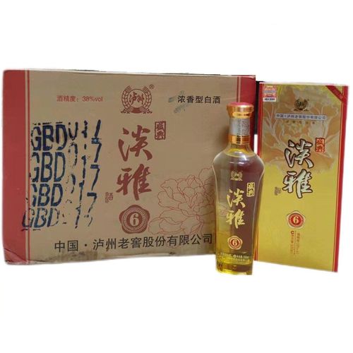 泸州老窖盛典淡雅6年38度浓香型纯粮优级白酒500ml*6瓶整箱装
