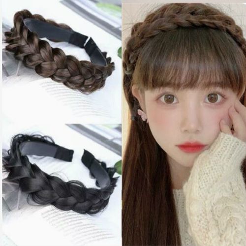 鱼骨辫假发发箍手工麻花辫仿真头箍网红辫子编发带发卡头饰女一体