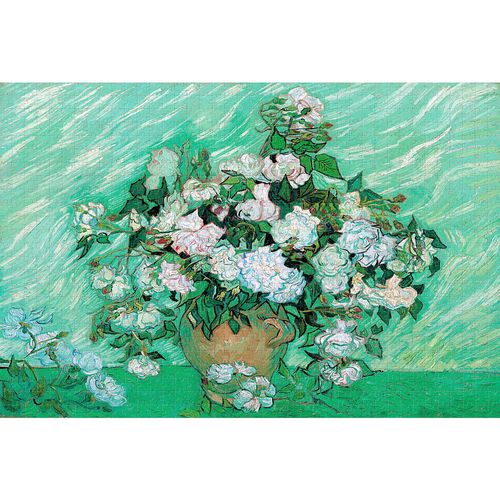 拼图1000片梵高白玫瑰与粉玫瑰油画星空世界名画成人木制益智礼物