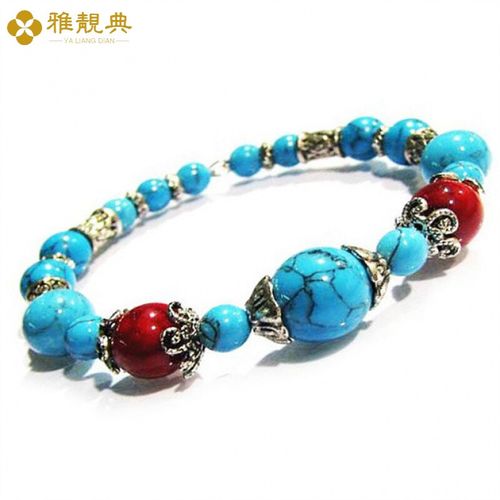 雅靓典绿松石手链绿松石手串蓝松石手链百搭生日礼物 蓝色款(蓝松石)