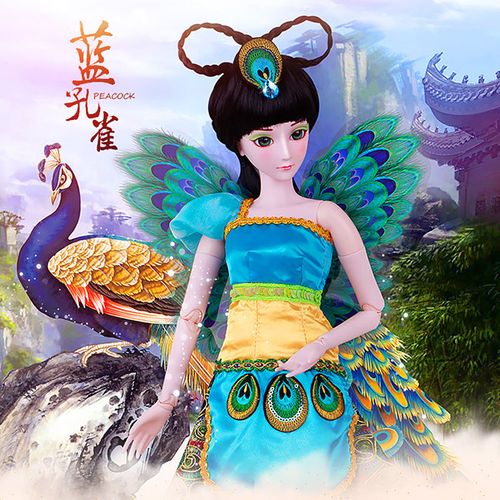 正品叶罗丽娃娃蓝孔雀仙子60cm夜萝莉战士bjd巴比娃娃女孩玩具