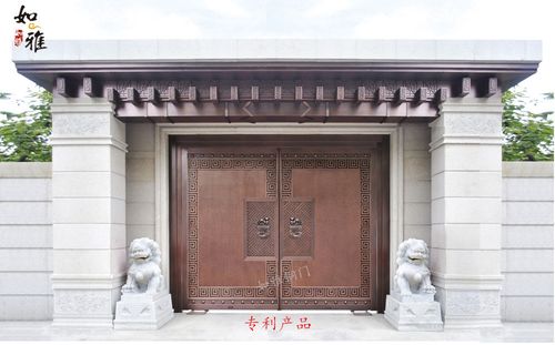 仿古铜门 新中式铜大门 别墅院子铜门 高端铜门 做旧铜门 围墙门