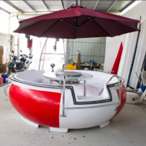 水上自行车 公园游船四人游乐脚踏船水上自行车脚蹬船景区卡通观光