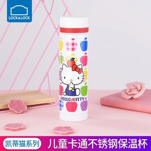 乐扣乐扣保温杯凯蒂猫儿童不锈钢水杯小学生卡通便携壶直身茶杯子
