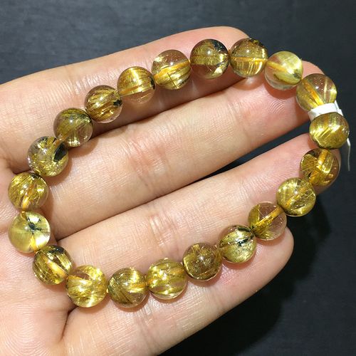 天然母矿钛晶手链 天铁钛晶花水晶手链 一物一图 男女款