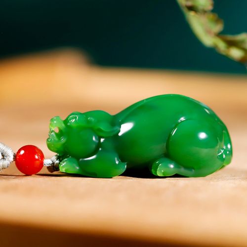 天然新疆和田玉貔貅男士吊坠碧玉皮丘女款项链玉石皮休挂件23g